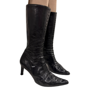Italian Leather Heeled Boots (10.5)