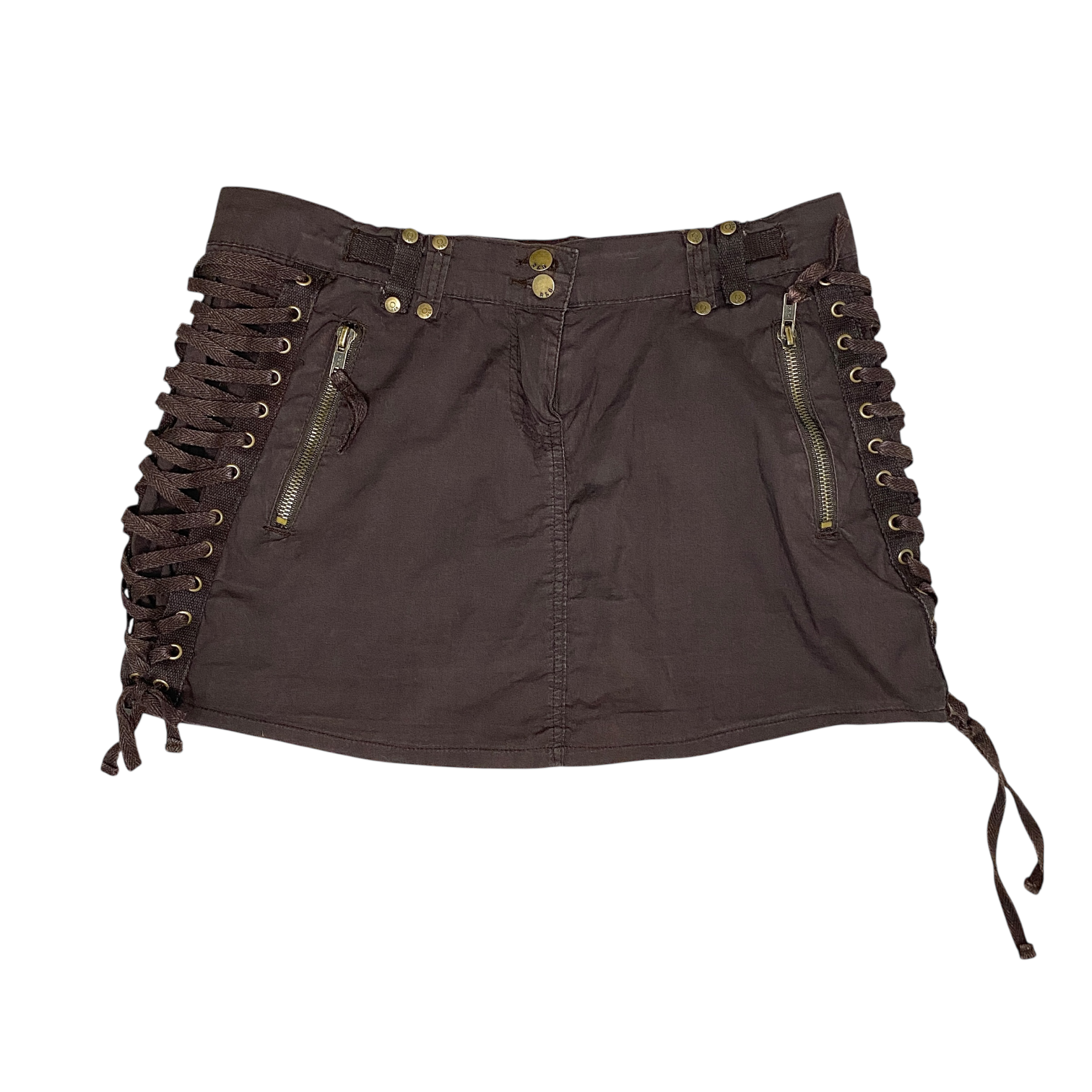 Vintage Grunge Lace Up Side Mini Skirt (S/M)