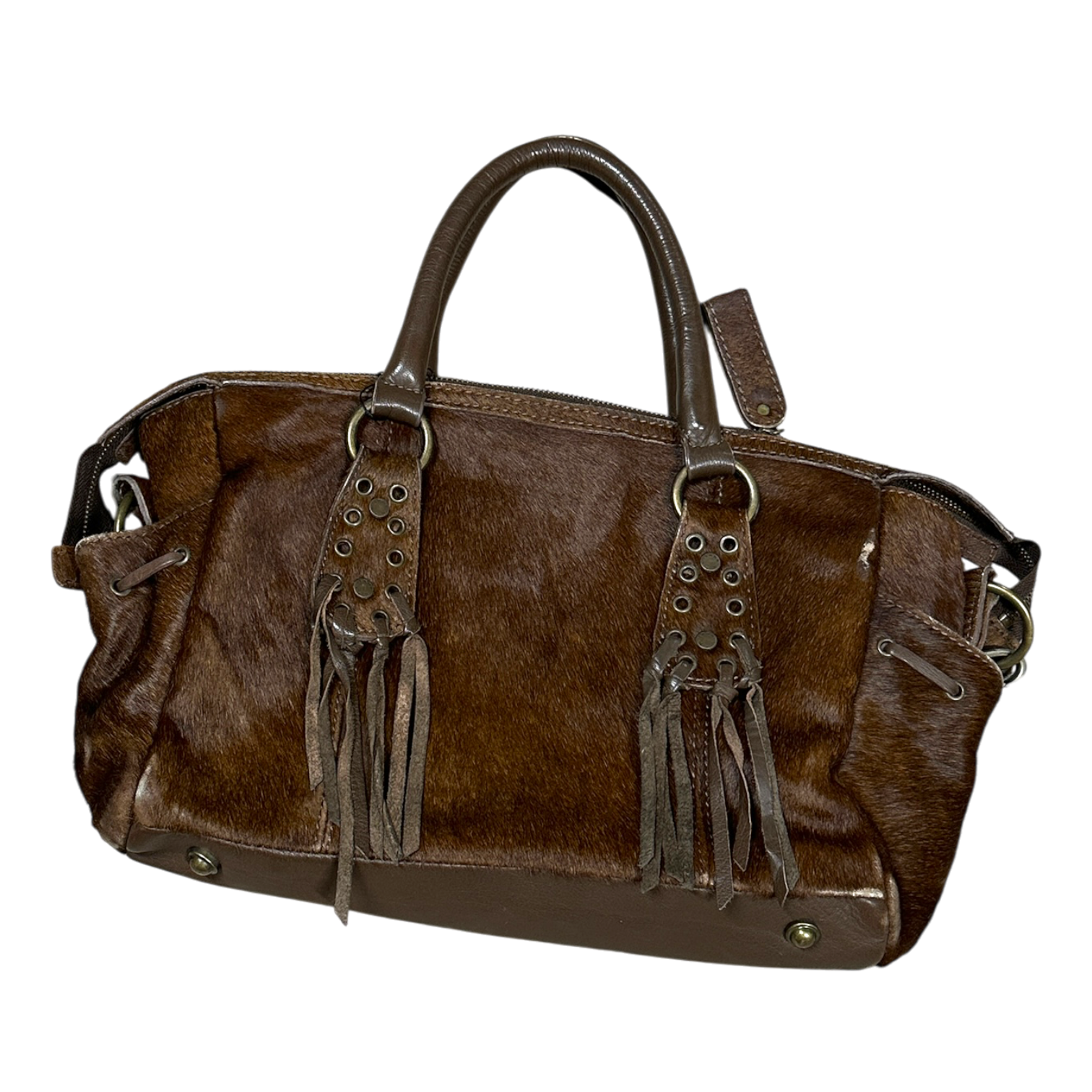 Vintage Ponyhair IKKS Boho Chic Eyelet Hand Bag