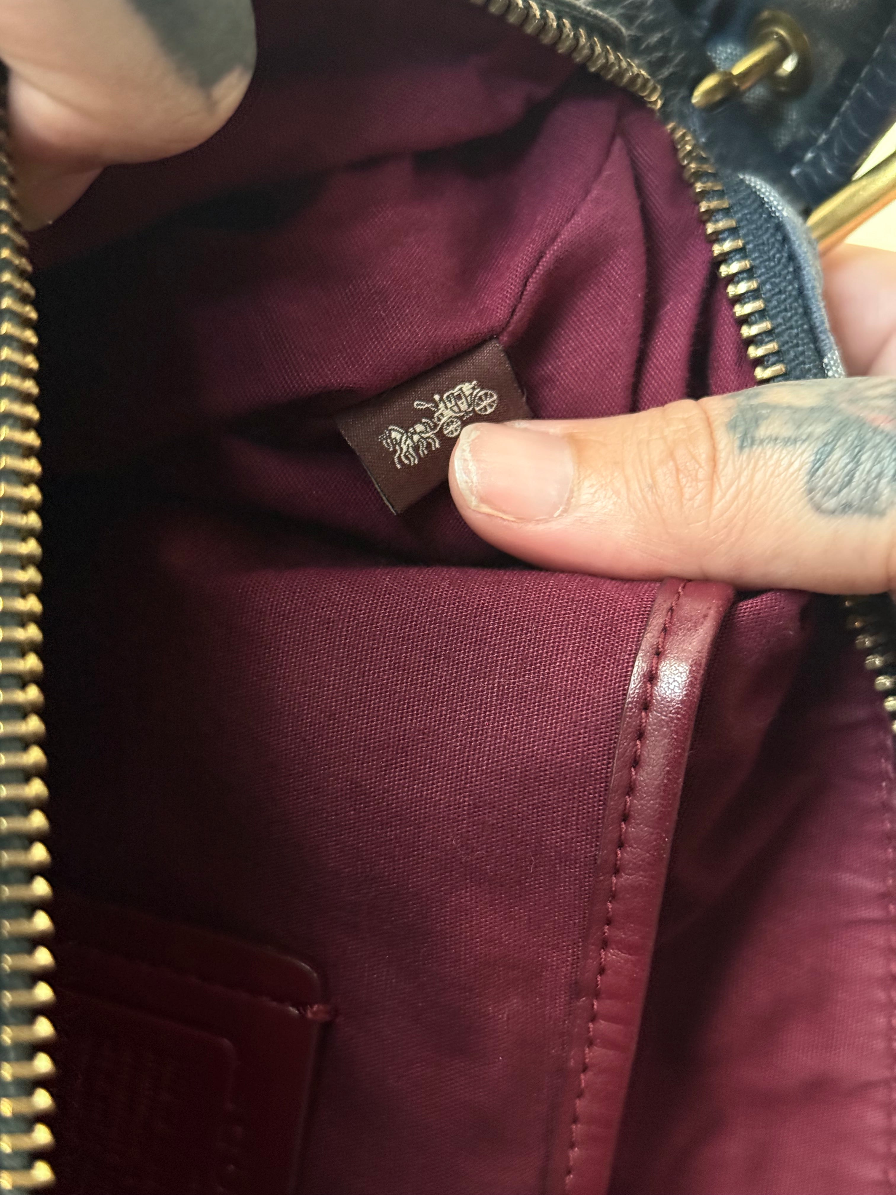 Coach signature chambray cargo shoulder bag
