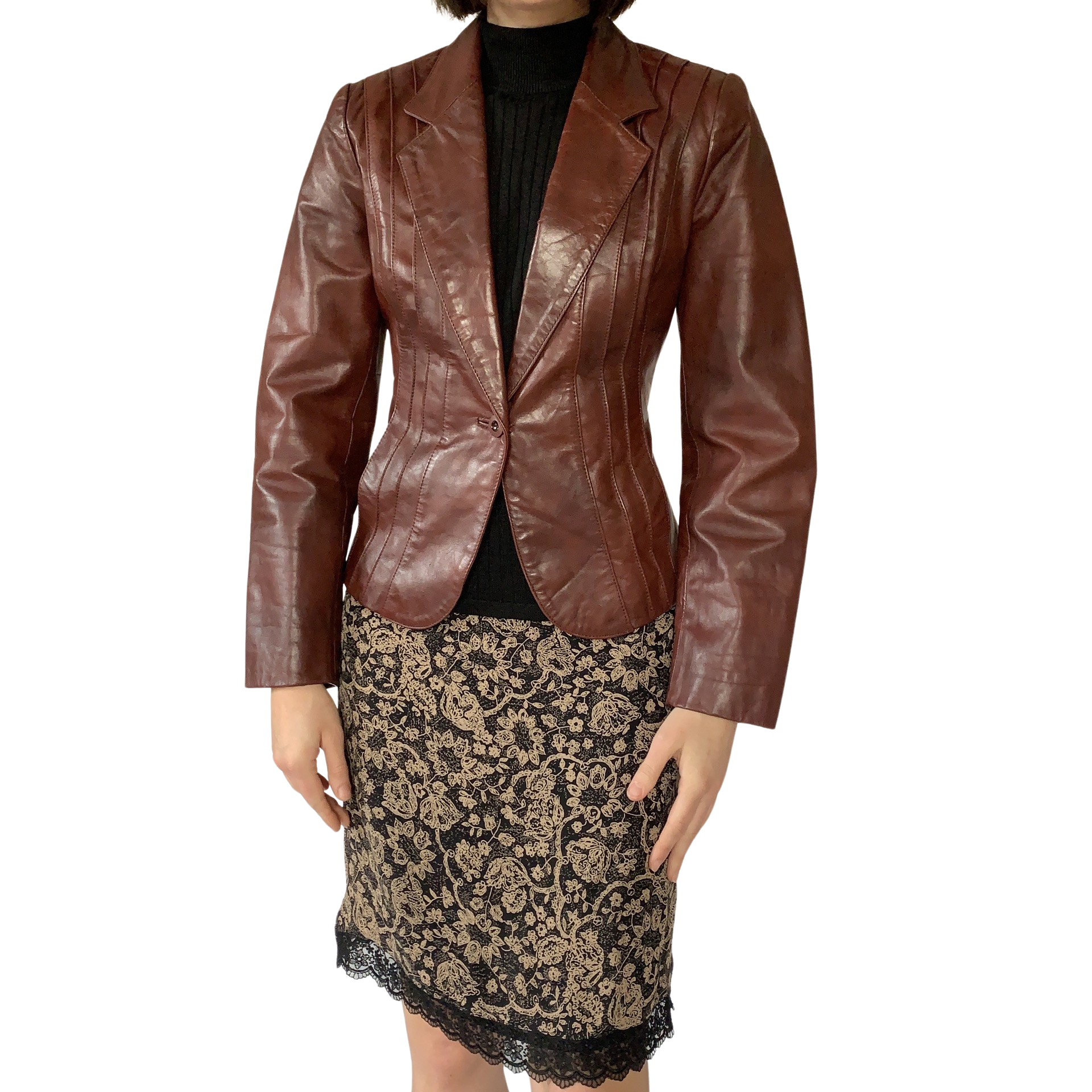 Vintage 1970s Leather Blazer (S)