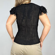 Embellished Ruffle Sleeve Top (L)