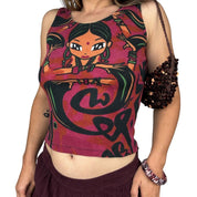 Paramita Y2K Cotton Graphic Tank Top (S/M)