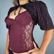 Upcycled Flannel Bolero & Mini Skirt Set (S/M)