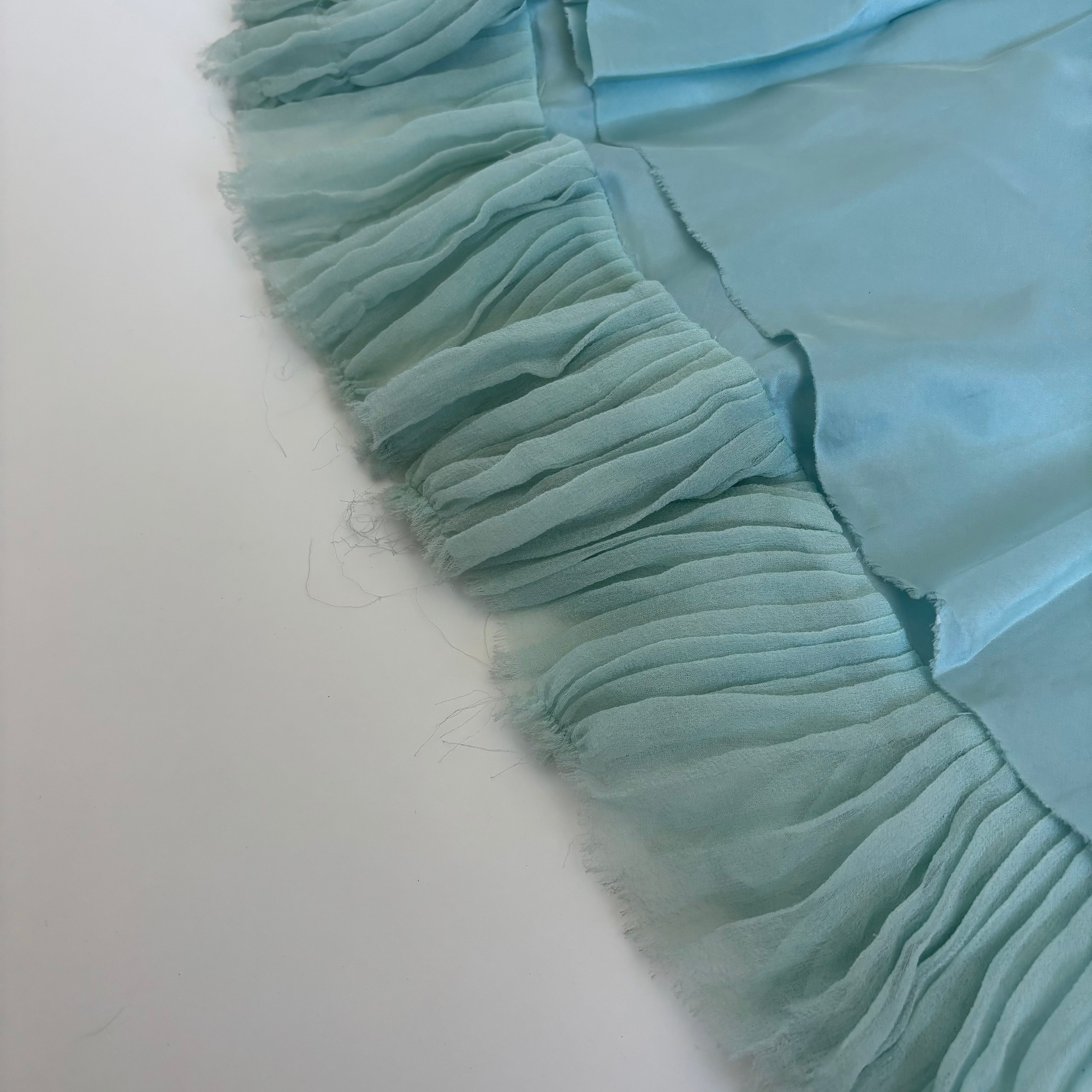 French Silk Baby Blue Bow Dress (XS)