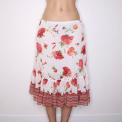 Y2K Italian Floral Midi Skirt (S)
