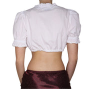 90s White Milkmaid Crop Top (L)