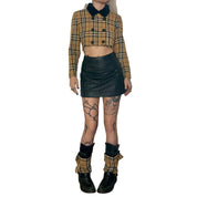 Custom Plaid Cropped Jacket (S)