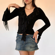 Y2K Noir Whimsy Top (XS)