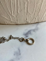 2 layers metal & beads chain belt