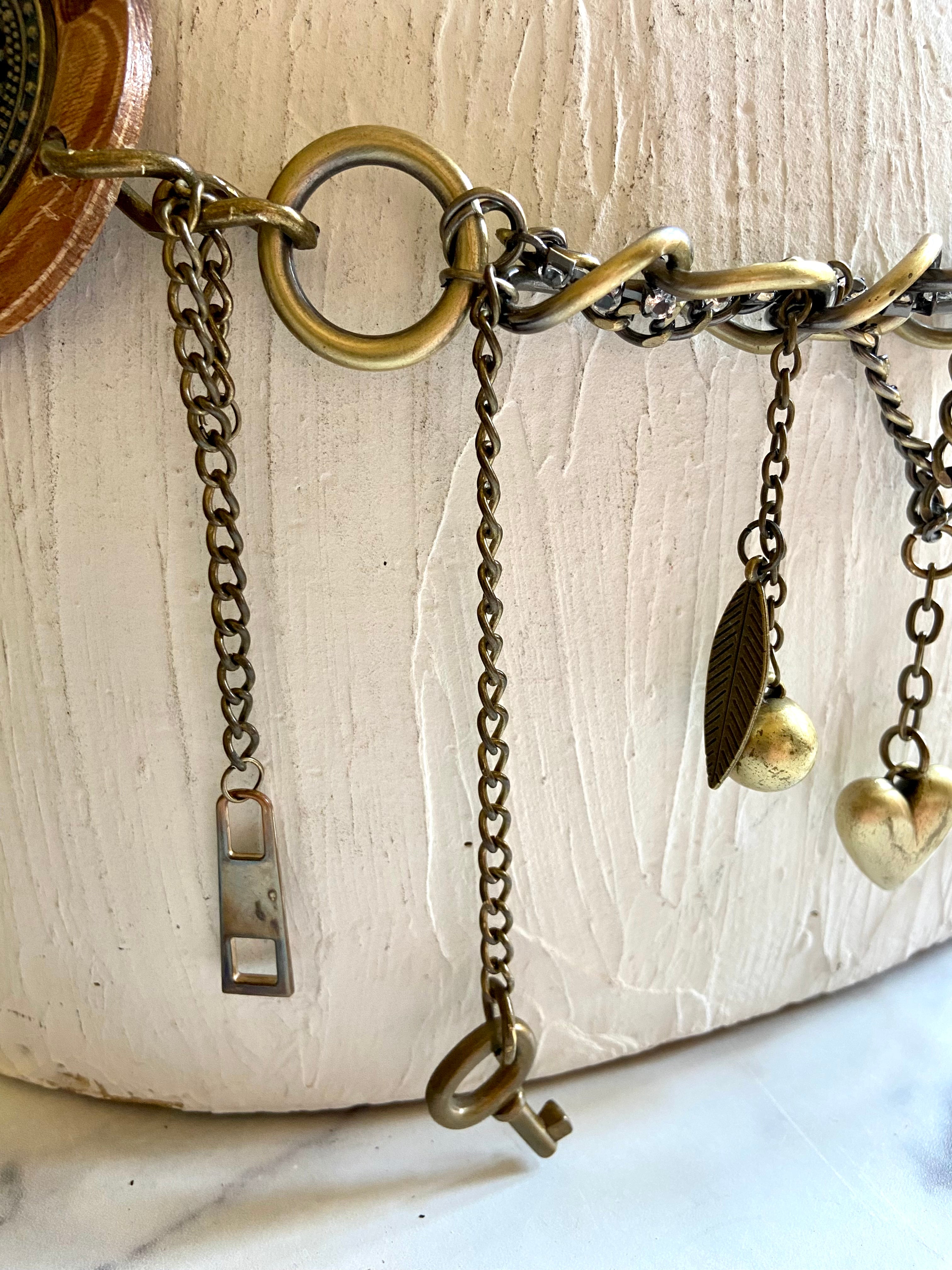 Wood metal chain belt
