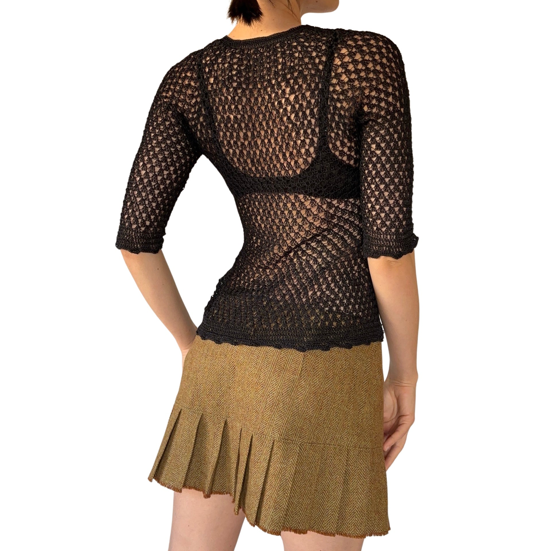Noir Crochet Blouse (S)