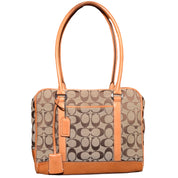 Vintage Coach Signature Camel Jacquard Shoulder Bag