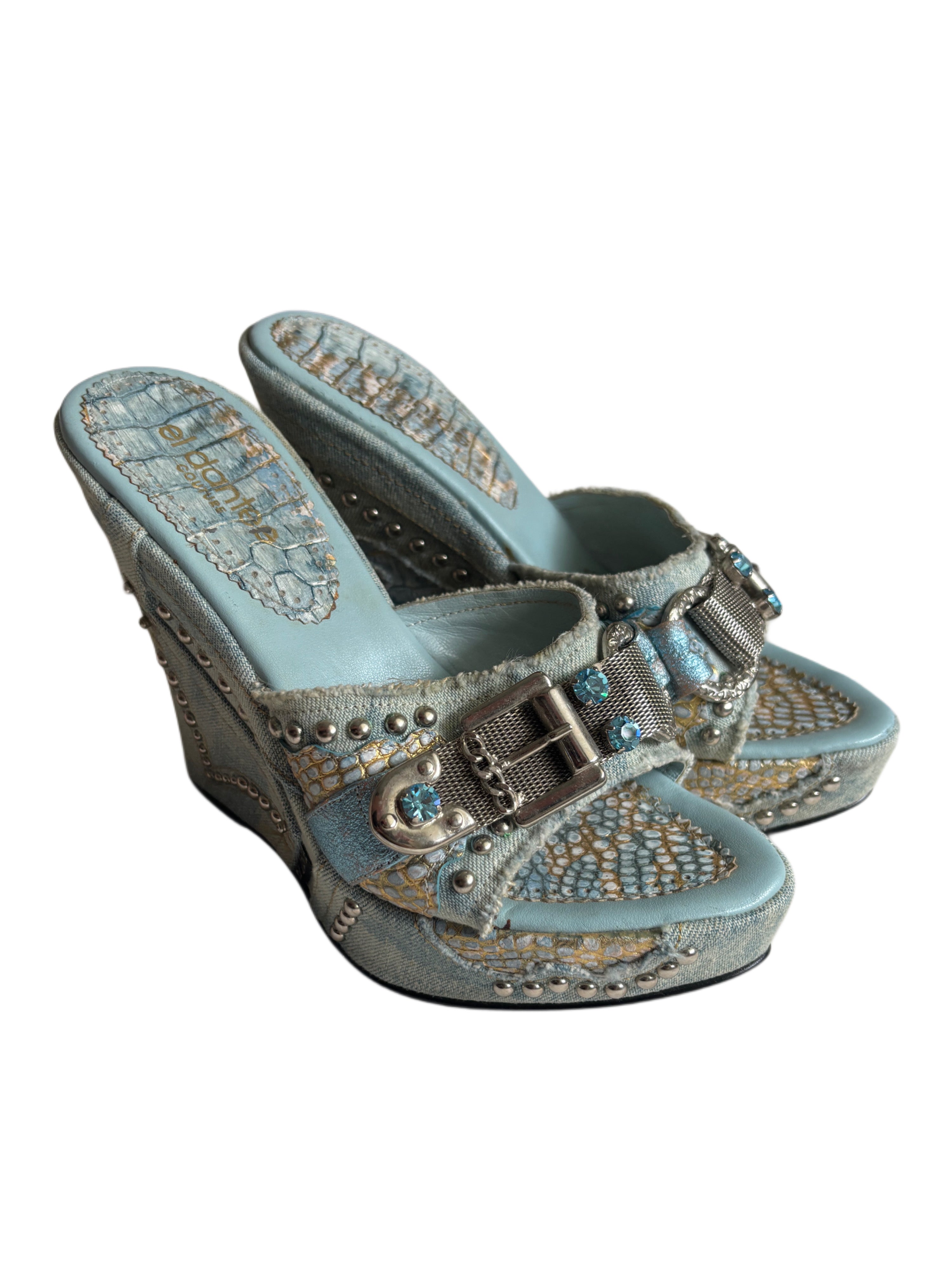 2000s El Dante's Couture Rockstar Wedges (5.5-6)