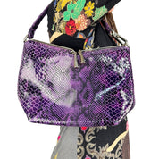 90s Italian Leather Purple Python Bag