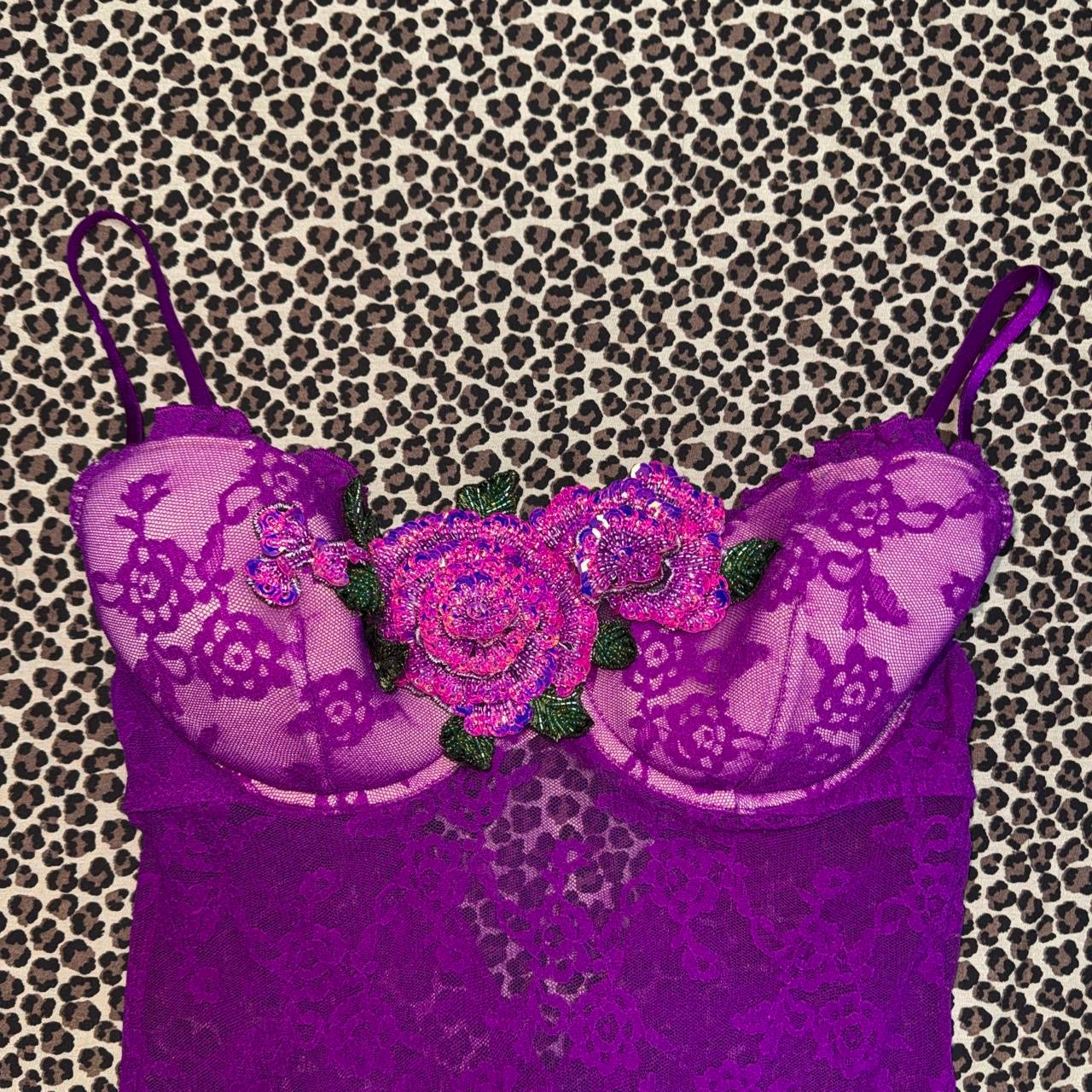 Victoria’s Secret Custom Embellished Purple Lace Slip (M)