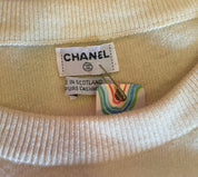 SS 1987 Archival Chanel Yellow Cashmere Sweater Top (M/L)