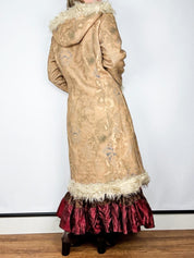 Y2K Faux Fur Trim Paisley Penny Lane Coat (M/L)