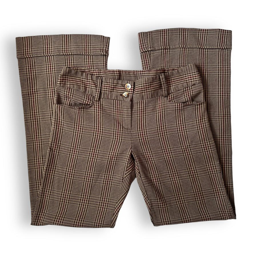 2000s-Era Brown Plaid Pants (L)