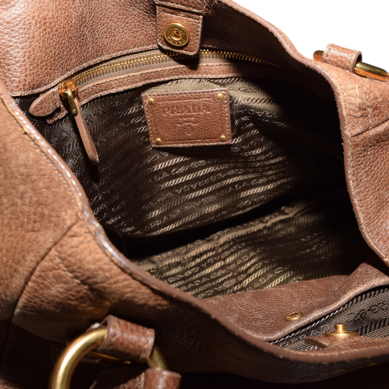 Vintage Prada Vitello Daino Tote Shoulder Bag