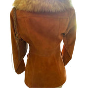 70s Burnt Orange Suede Jacket (XS)