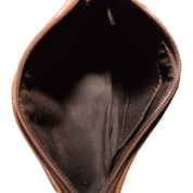 Vintage Brown Signature Jacquard Leather Trim Wristlet Wallet