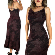 90s Sparkly Cowl Neck Maxi Dress (M)