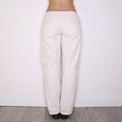 Y2K White Baggy Low Rise Cargo Pants (S)