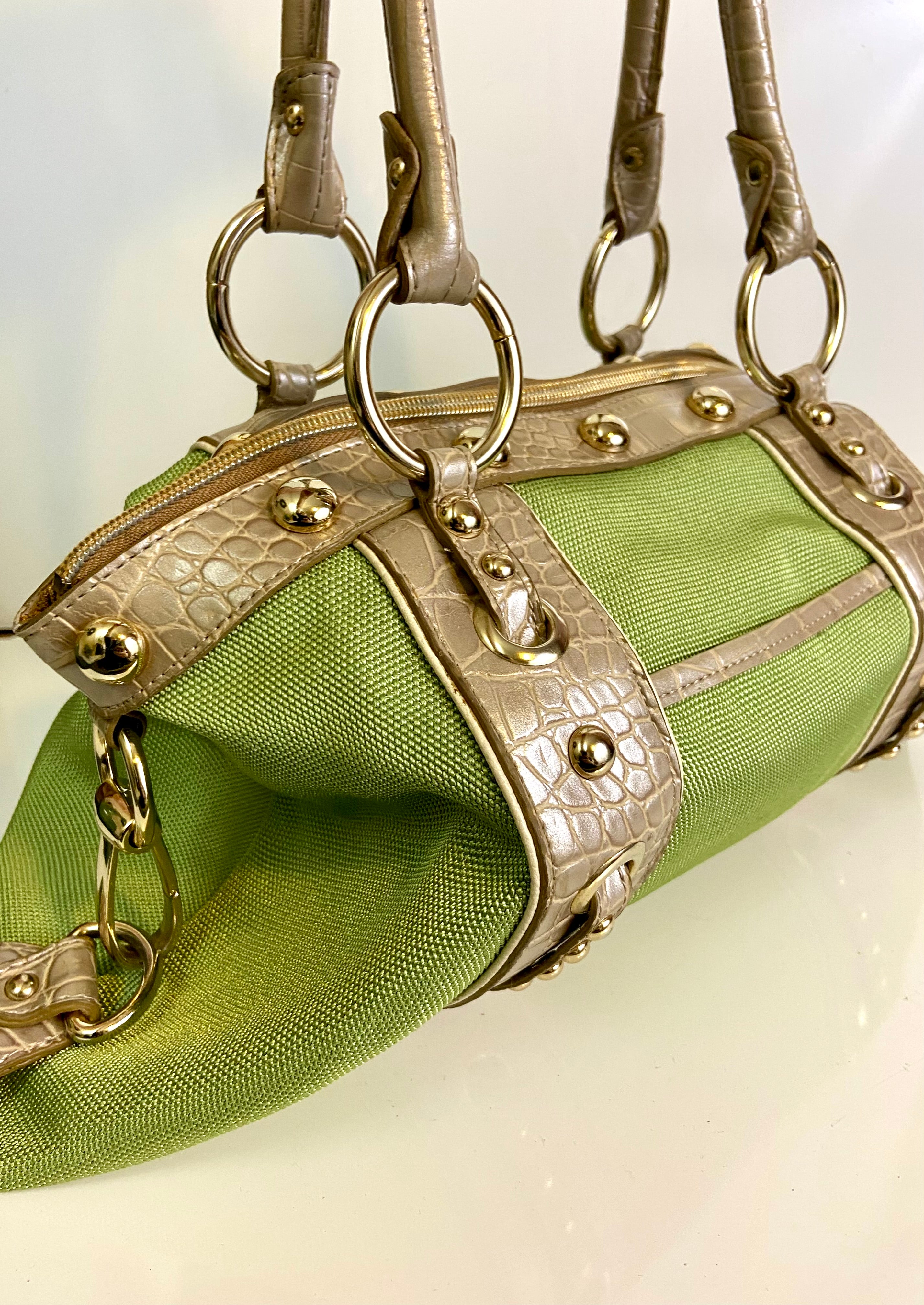 Kathy Van Zeeland canvas & vinyl trim Hangbag