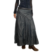 Vintage Whimsygoth Ruffle Maxi Skirt (S/M)