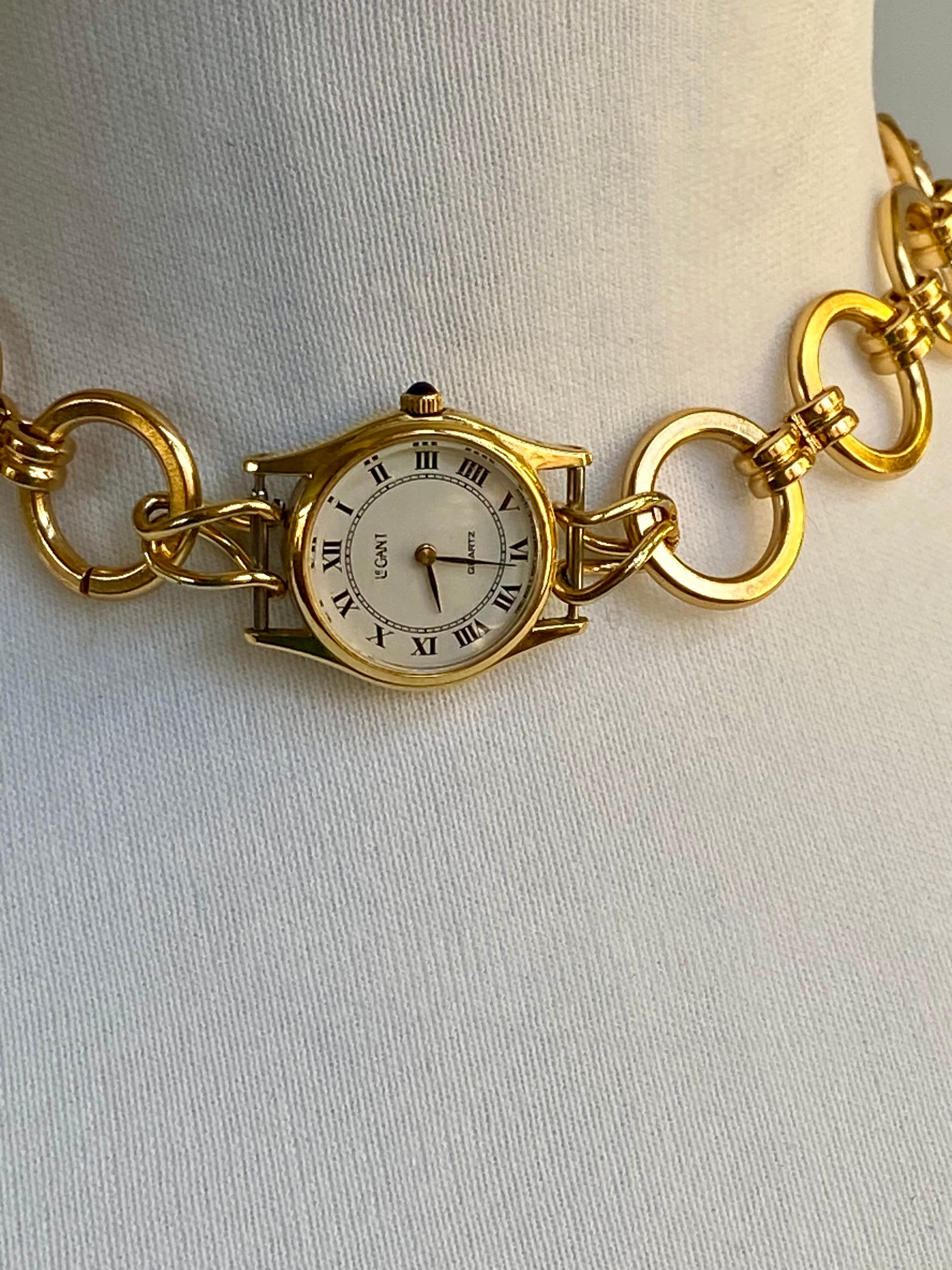 Gold watch choker