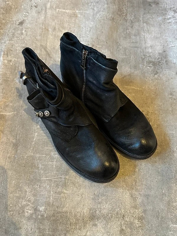 Vintage Airstep AS.98 Black Leather Biker Ankle Boots (US 8)