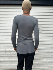 Vintage Italian Intimissimi Wool Layered V Neck Longsleeve (S)