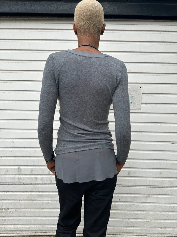 Vintage Italian Intimissimi Wool Layered V Neck Longsleeve (S)