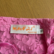 Vintage Pink Lace Corset-Style Top (S)