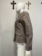Vintage Plaid Utility Dual Zip Jacket (M)