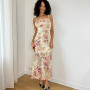 Italian Vintage Floral Mesh Dress (S/M)