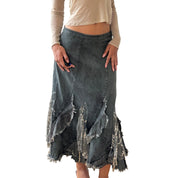 Vintage Euro Denim & Sequin Skirt (XS/S)