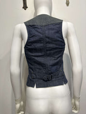Vintage Italian Denim Gothic Waistcoat (S)