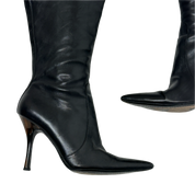 Vintage Black Leather Pointed Boots (6.5)