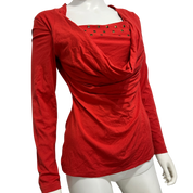 Vintage Y2K Draped Neck Longsleeve top (S/M)
