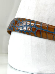 Two-Tone Croc-Embossed belt made in Italy