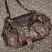 River Island Vintage Brown Leather Satchel Bag