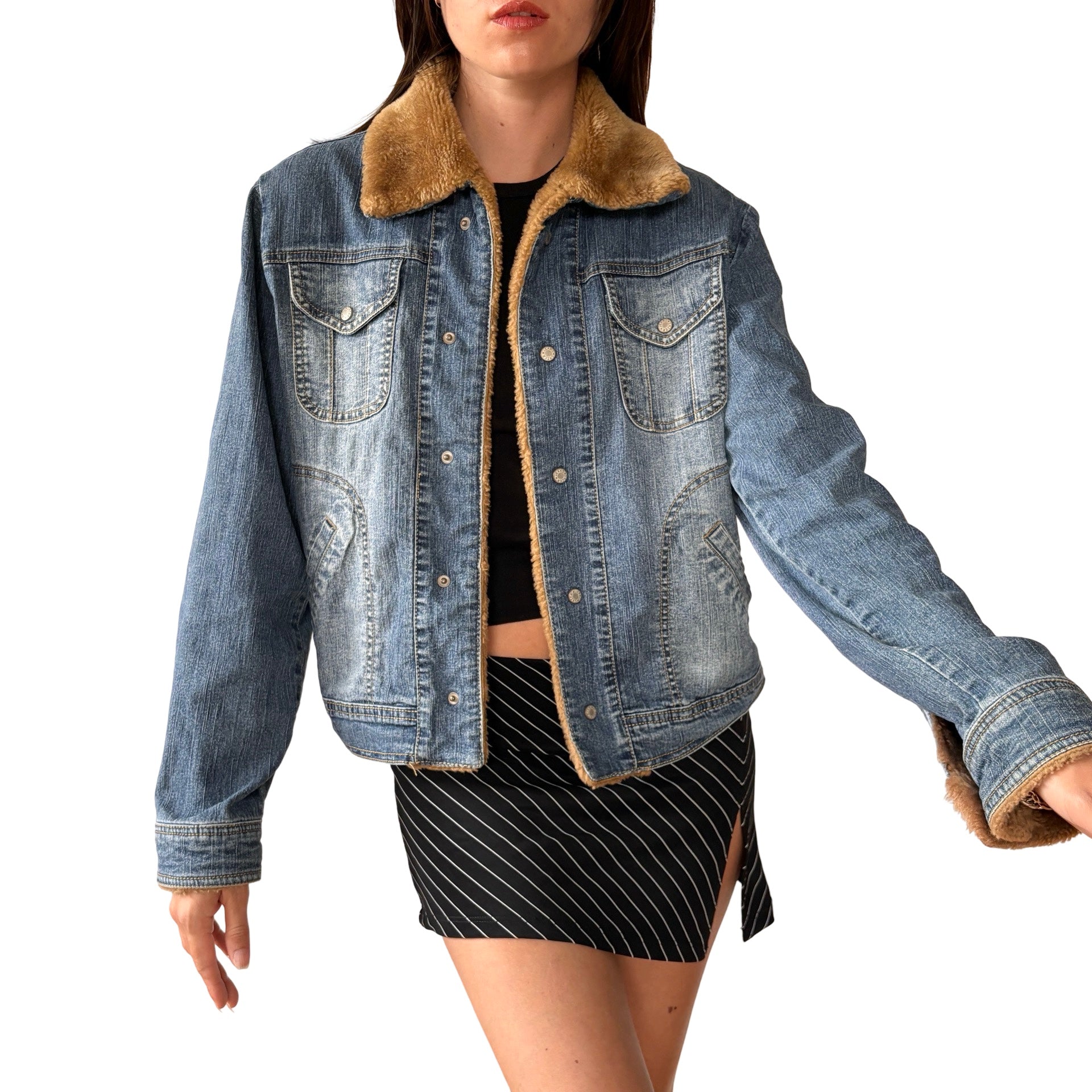 Y2K Cozy Denim Jacket (M)