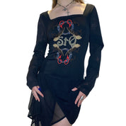 Save The Queen! Black Mesh Dress (S)