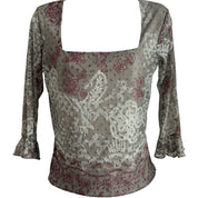 Y2K square neck mesh top (S)