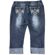 PLUS SIZE Y2K low rise angels jeans capris (17)