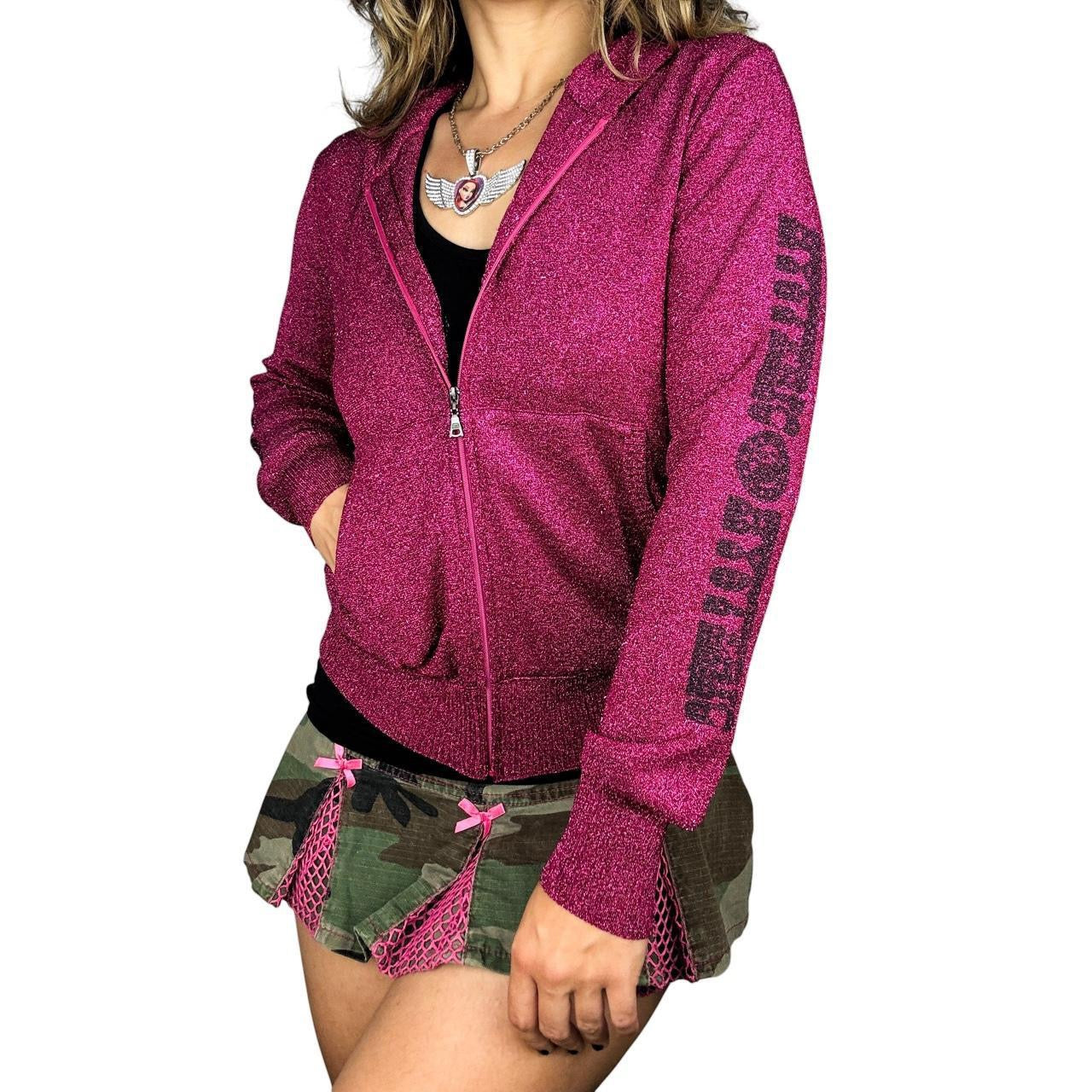 Hysteric Glamour Pink Glitter Hoodie (M/L)