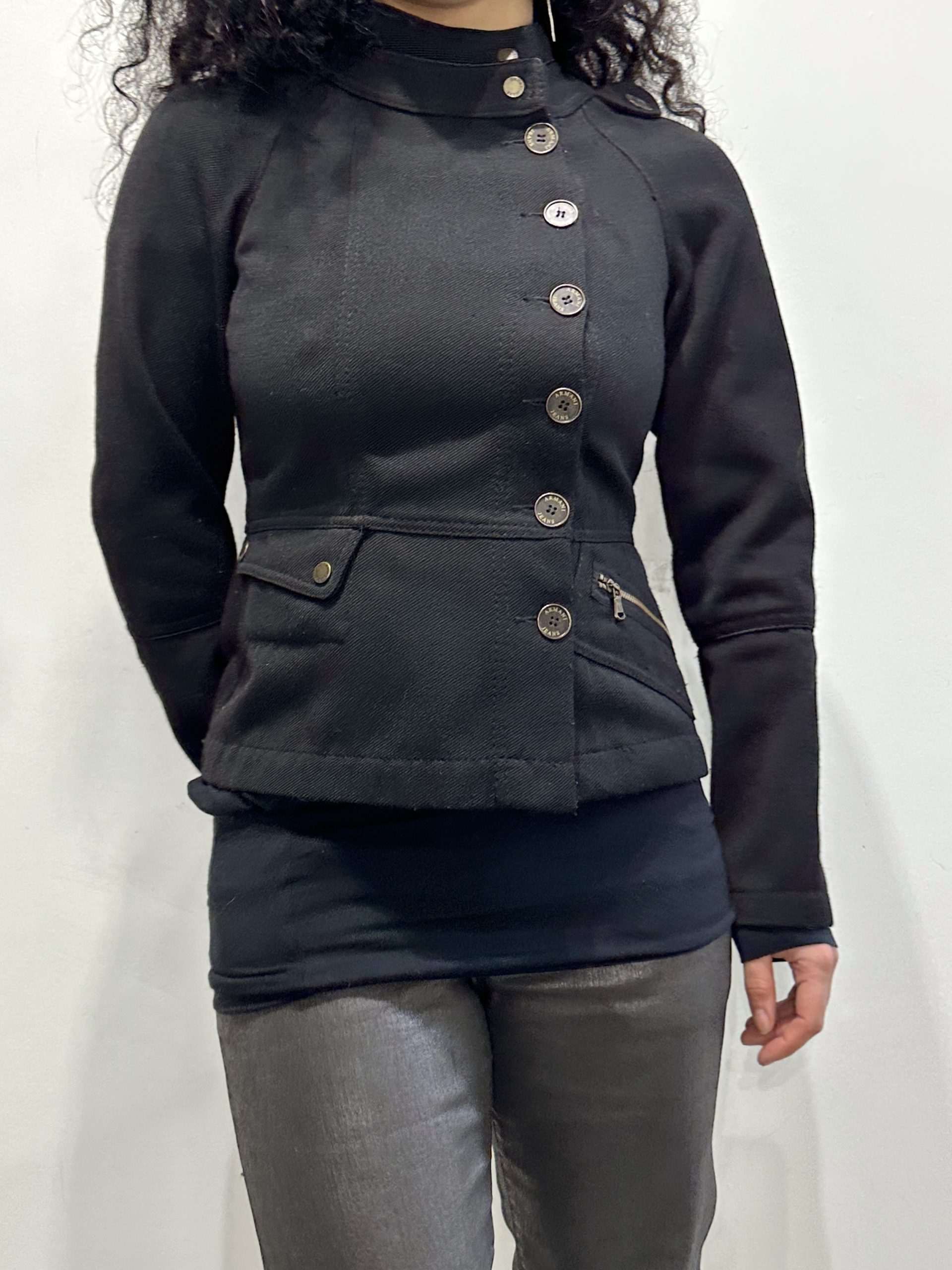 Vintage Armani Black Military Jacket (S)