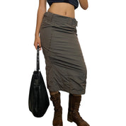 Vintage Utility Parachute Maxi Skirt (XS/S)